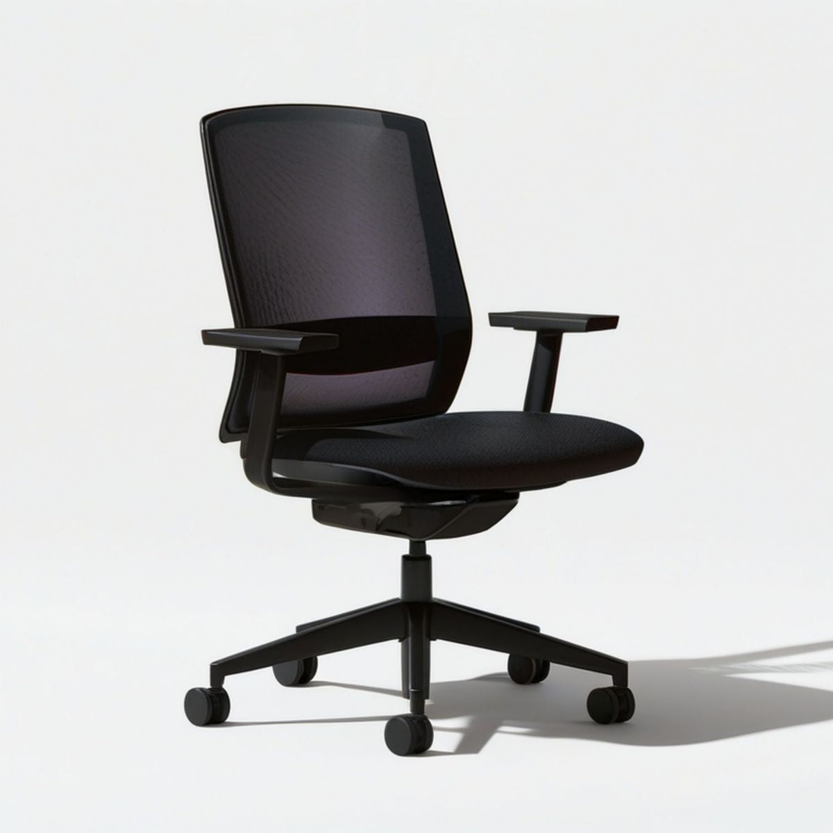 Drehbarer Bürostuhl mit Armlehnen, Schwarz, 62 x 62 x 98–108 cm